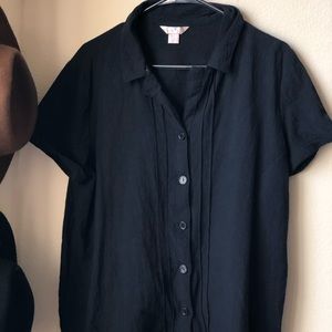 White stag black button down